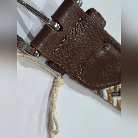 NWT Faherty Brown and Gray Woven Cord Men's Belt Sz.40